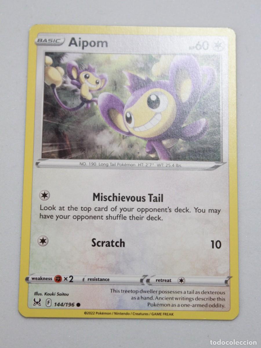 Trading Cards: Aipom Reverse Holo carta Pok&eacute;mon TCG Lost Origin 144/196