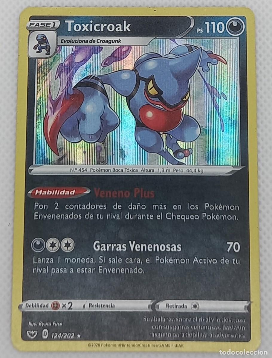 Trading Cards: Carta Pok&eacute;mon - Toxicroak 124/202 Holo Rare - Espada y Escudo - 2020