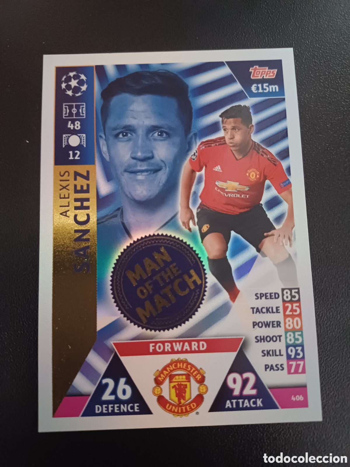 Sammelkarten: #406 ALEXIS SANCHEZ MANCHESTER UNITED MAN OF THE MATCH TOPPS MATCH ATTAX 2018/19