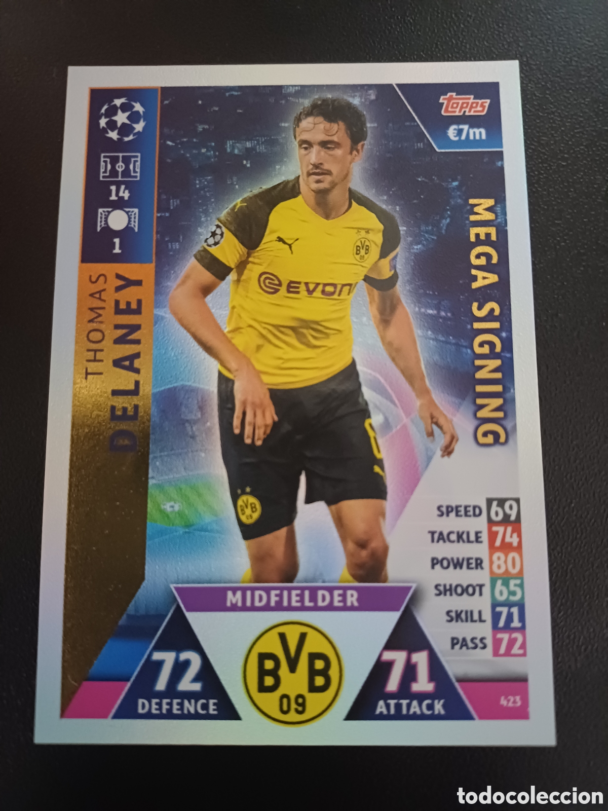 Trading Cards: #423 THOMAS DELANEY BORUSSIA DORTMUND MEGA SIGNING TOPPS MATCH ATTAX 2018/19