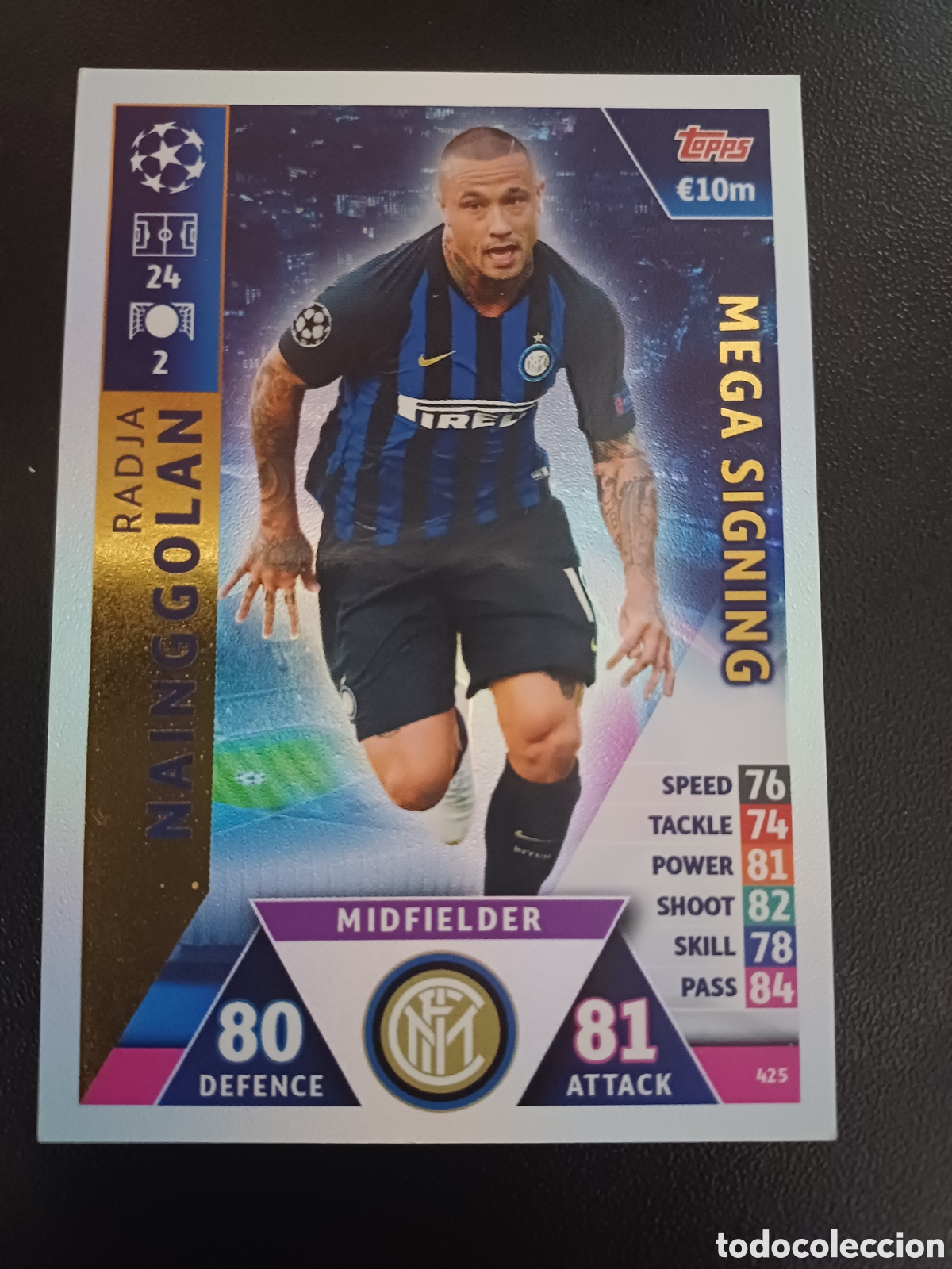 Trading Cards: #425 RADJA NAINGGOLAN FC INTERNAZIONALE MILANO MEGA SIGNING TOPPS MATCH ATTAX 2018/19
