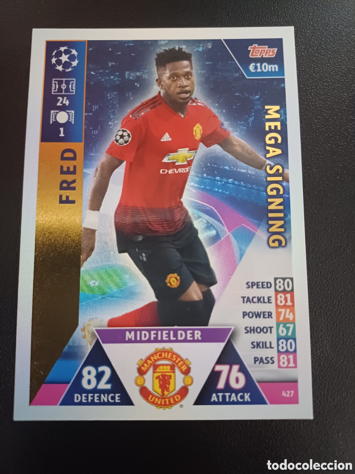 Cartas Colecion&aacute;veis: #427 FRED MANCHESTER UNITED MEGA SIGNING TOPPS MATCH ATTAX 2018/19