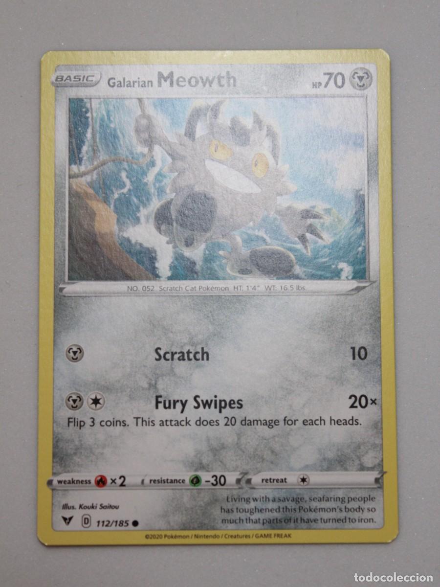Cartes &agrave; &Eacute;changer: Galarian Meowth 112/185 Reverse Holo &ndash; Pok&eacute;mon TCG Vivid Voltage