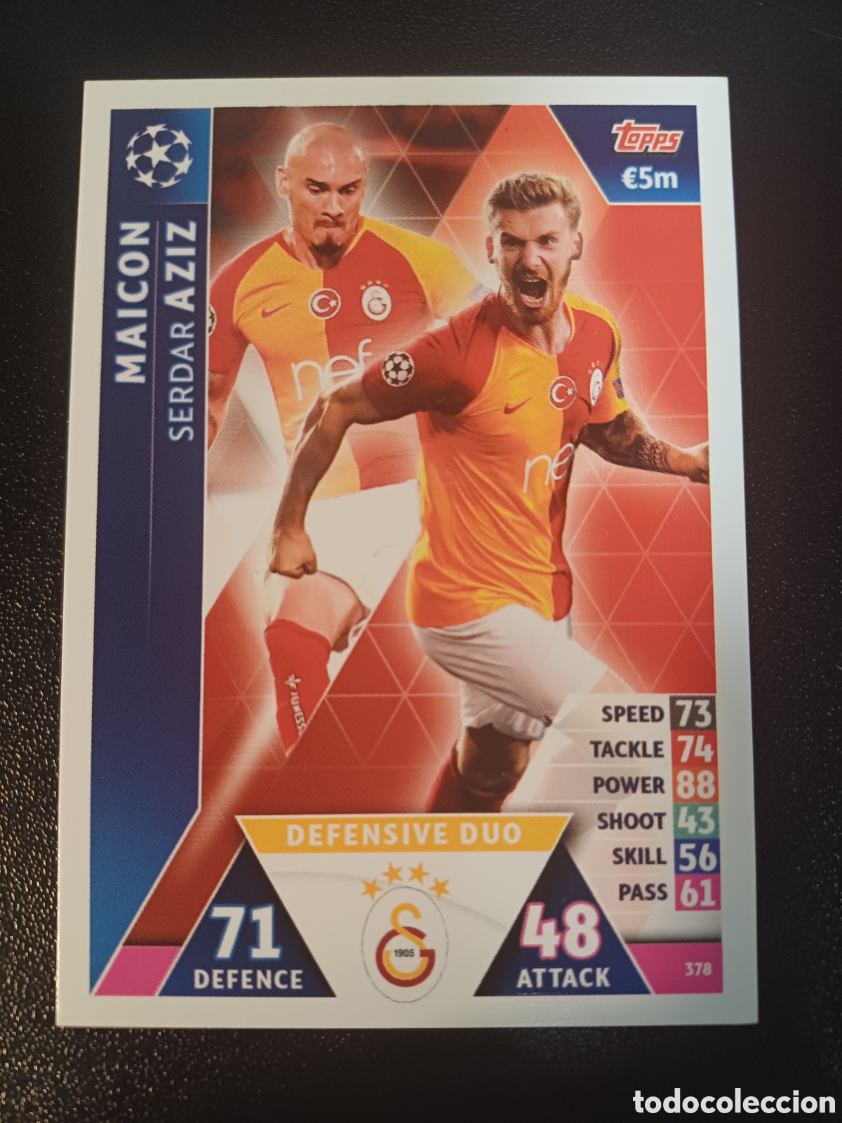 Trading Cards: #378 MAICON AZIZ DEFENSIVE DUO GALATASARAY AS TOPPS MATCH ATTAX 2018/19