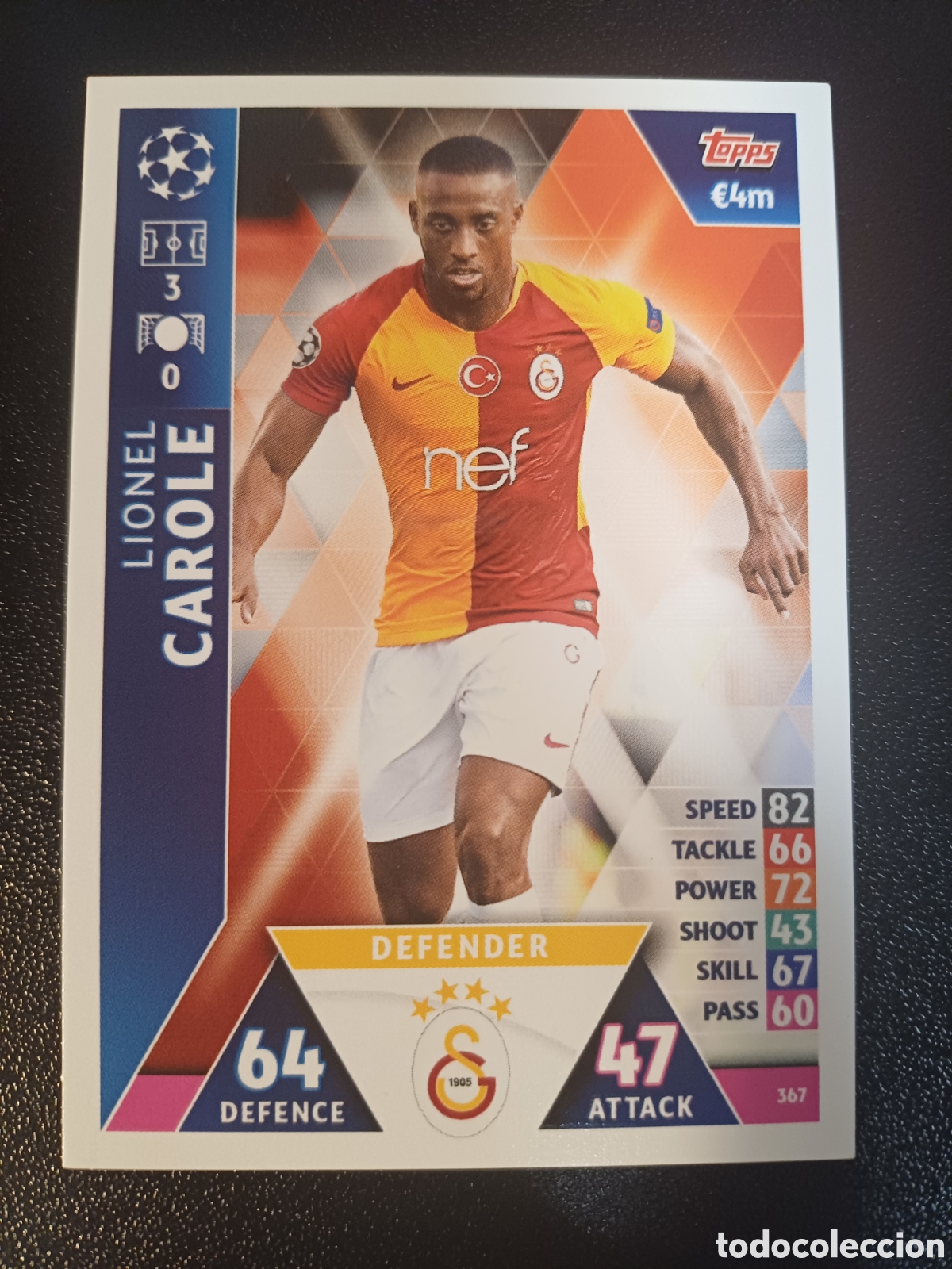 Trading Cards: #367 LIONEL CAROLE GALATASARAY AS TOPPS MATCH ATTAX 2018/19