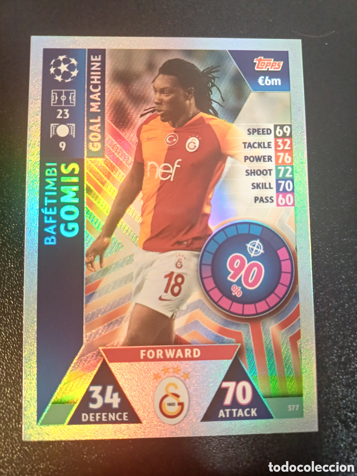 Cartes &agrave; &Eacute;changer: #371 BAFETIMBI GOMIS GALATASARAY AS TOPPS MATCH ATTAX 2018/19