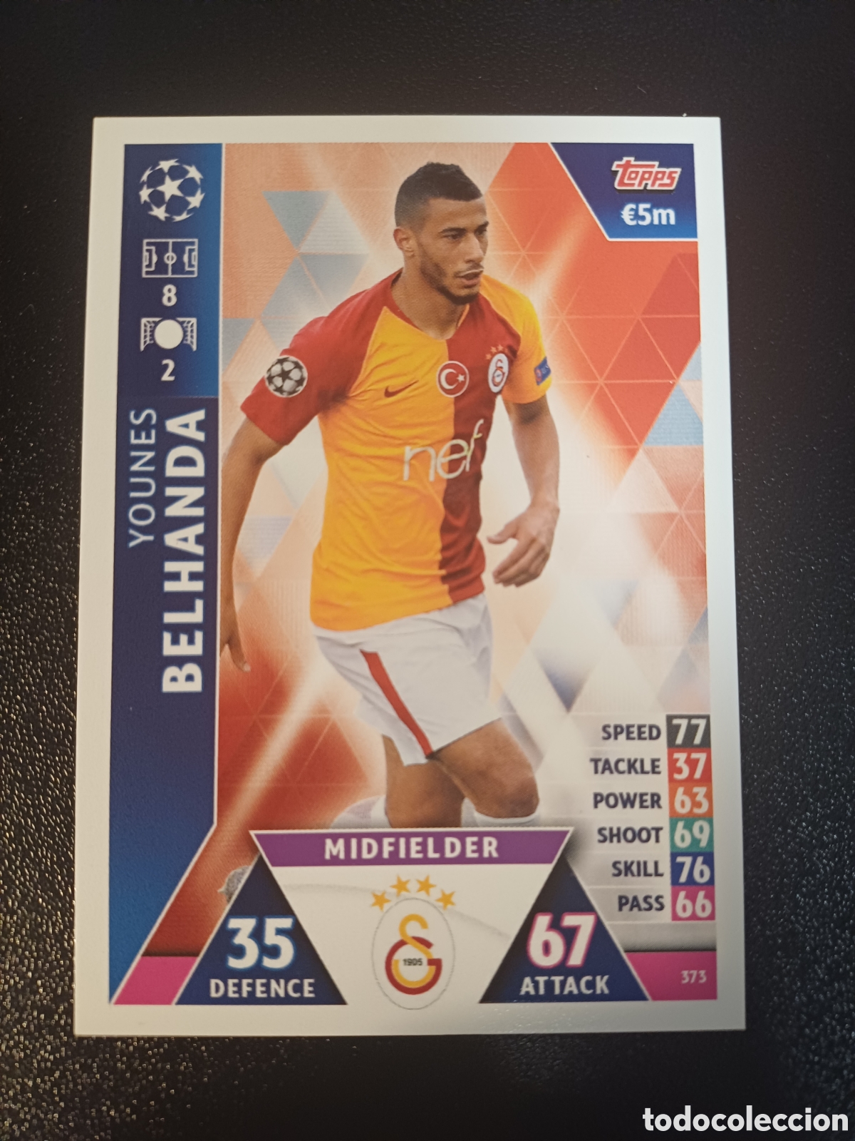 Trading Cards: #373 YOUNES BELHANDA GALATASARAY AS TOPPS MATCH ATTAX 2018/19