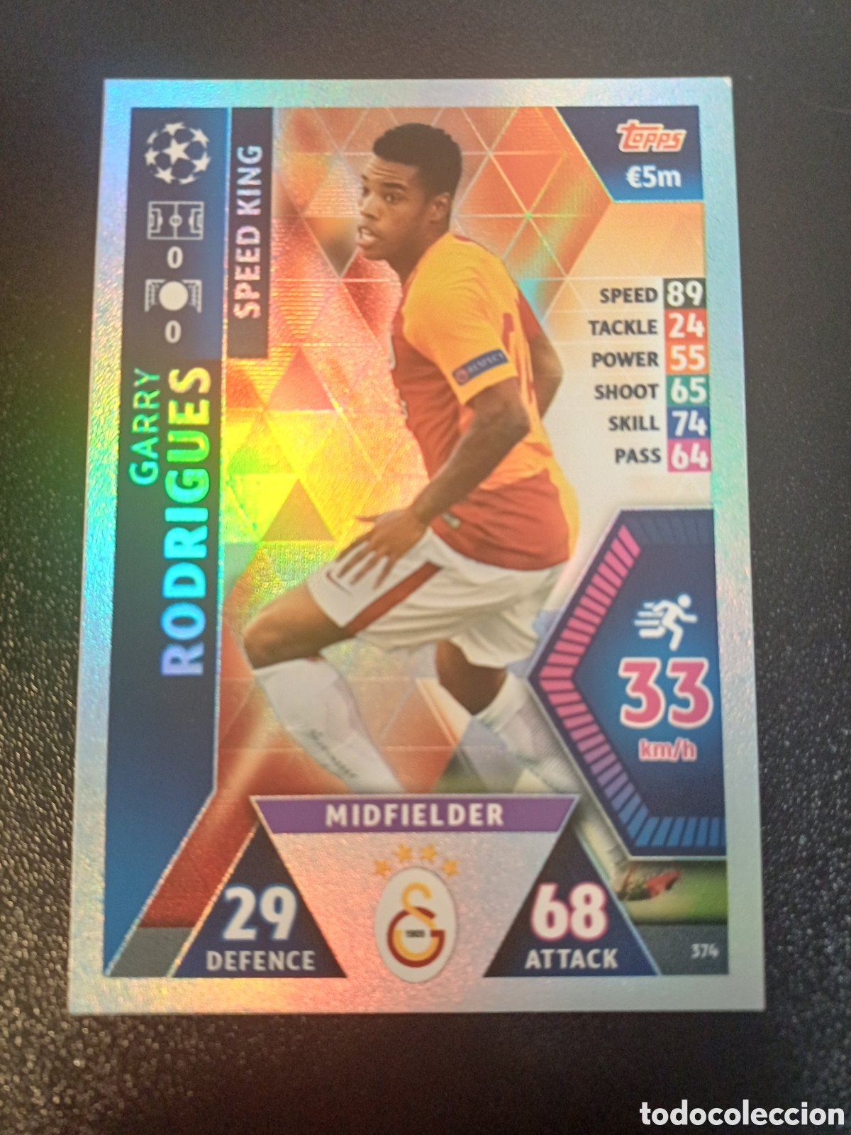 Figurine Collezionabili: #374 GARRY RODRIGUES SPEED KING GALATASARAY AS TOPPS MATCH ATTAX 2018/19