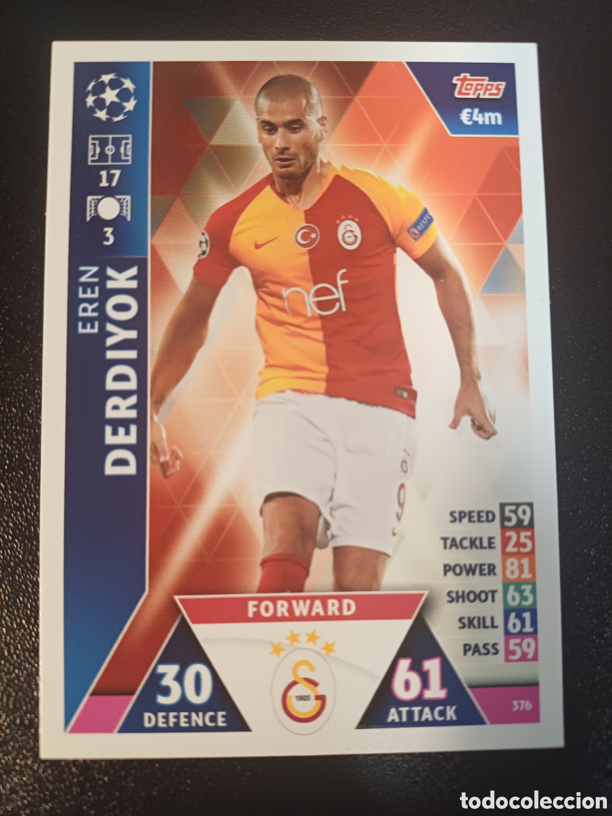 Trading Cards: #376 EREN DERDIYOK GALATASARAY AS TOPPS MATCH ATTAX 2018/19
