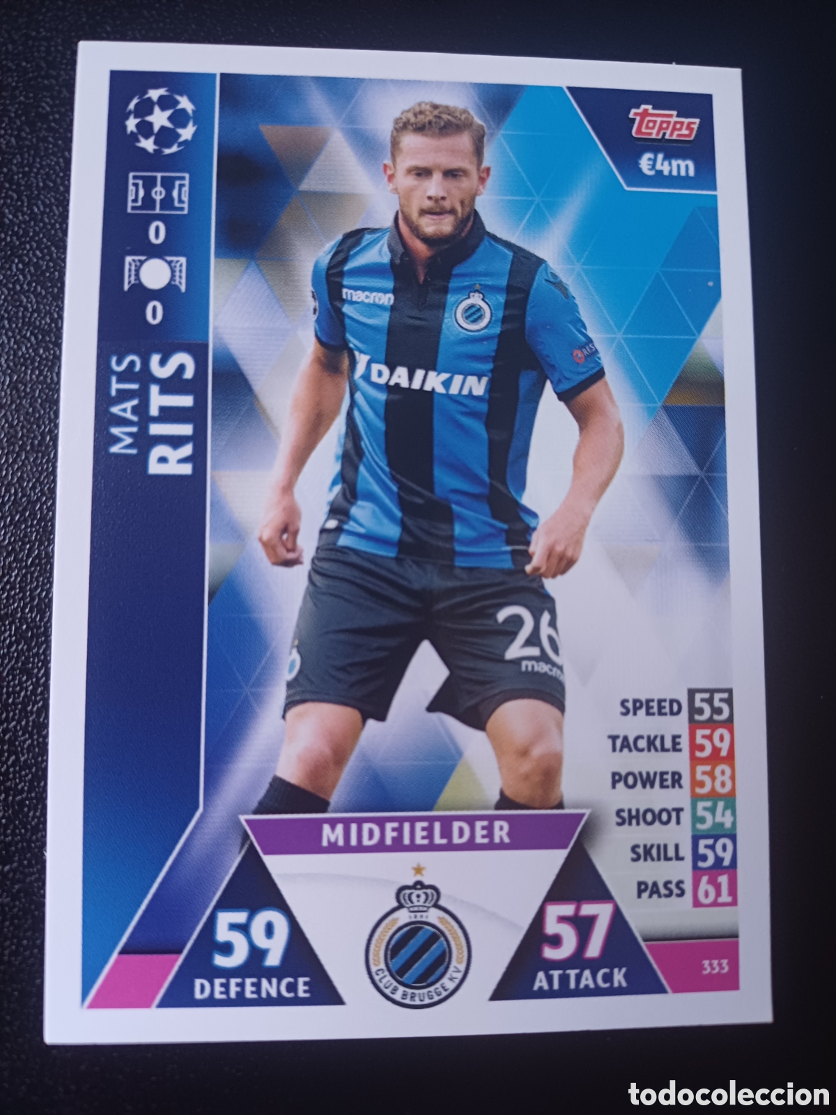 Sammelkarten: #333 MATS RITS CLUB BRUGGE TOPPS MATCH ATTAX 2018/19