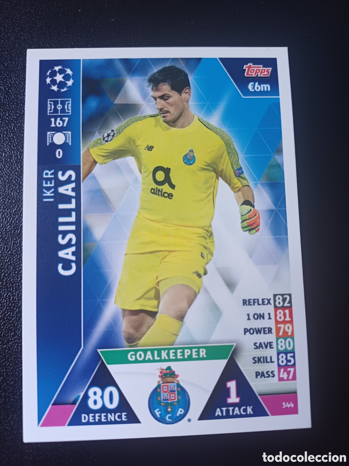 Cartas Colecion&aacute;veis: #344 IKER CASILLAS FC PORTO TOPPS MATCH ATTAX 2018/19