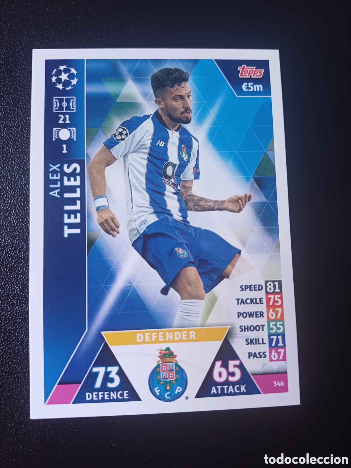 Cartas Colecion&aacute;veis: #346 ALEX TELLES FC PORTO TOPPS MATCH ATTAX 2018/19