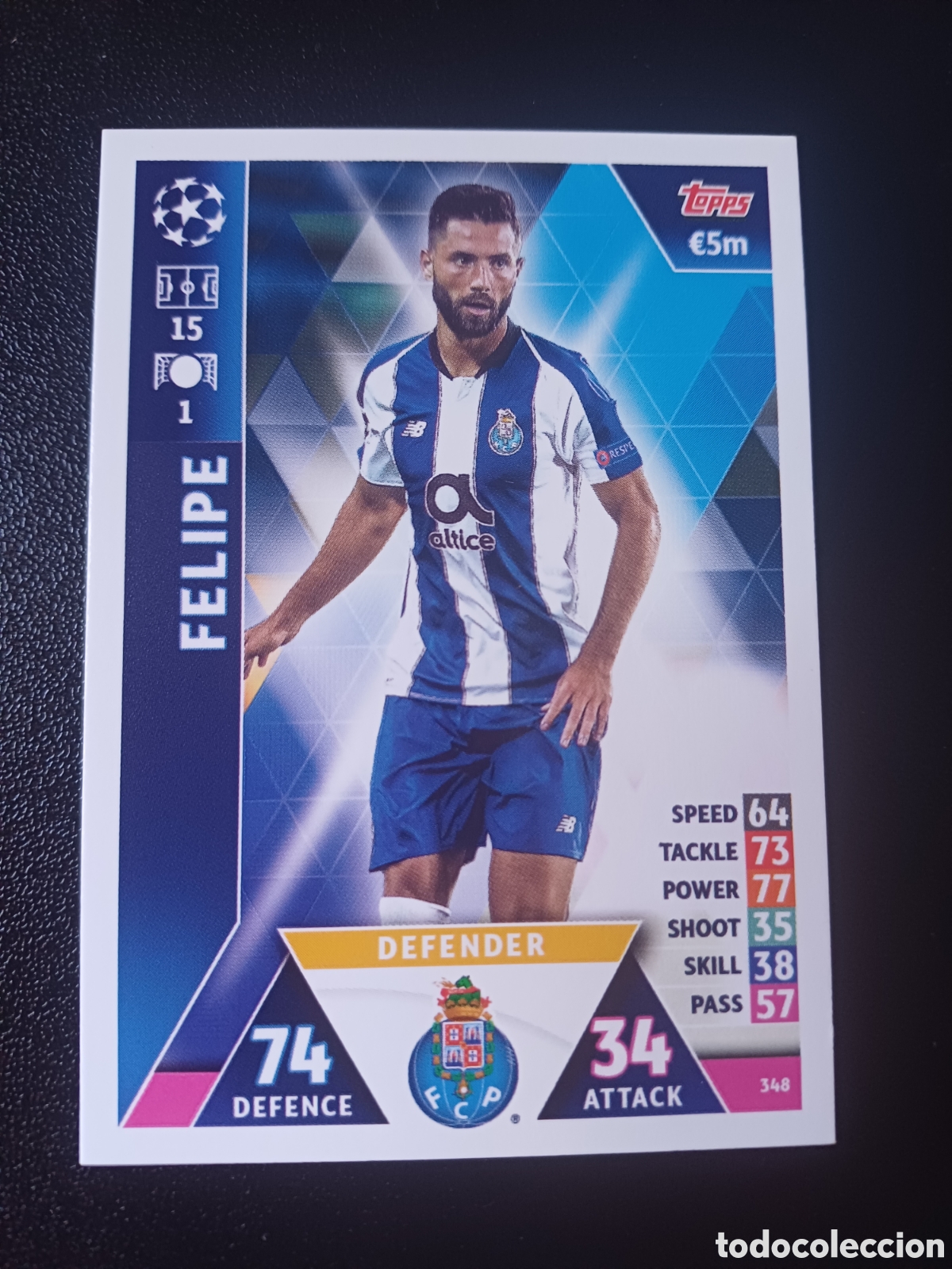 Cartas Colecion&aacute;veis: #348 FELIPE FC PORTO TOPPS MATCH ATTAX 2018/19