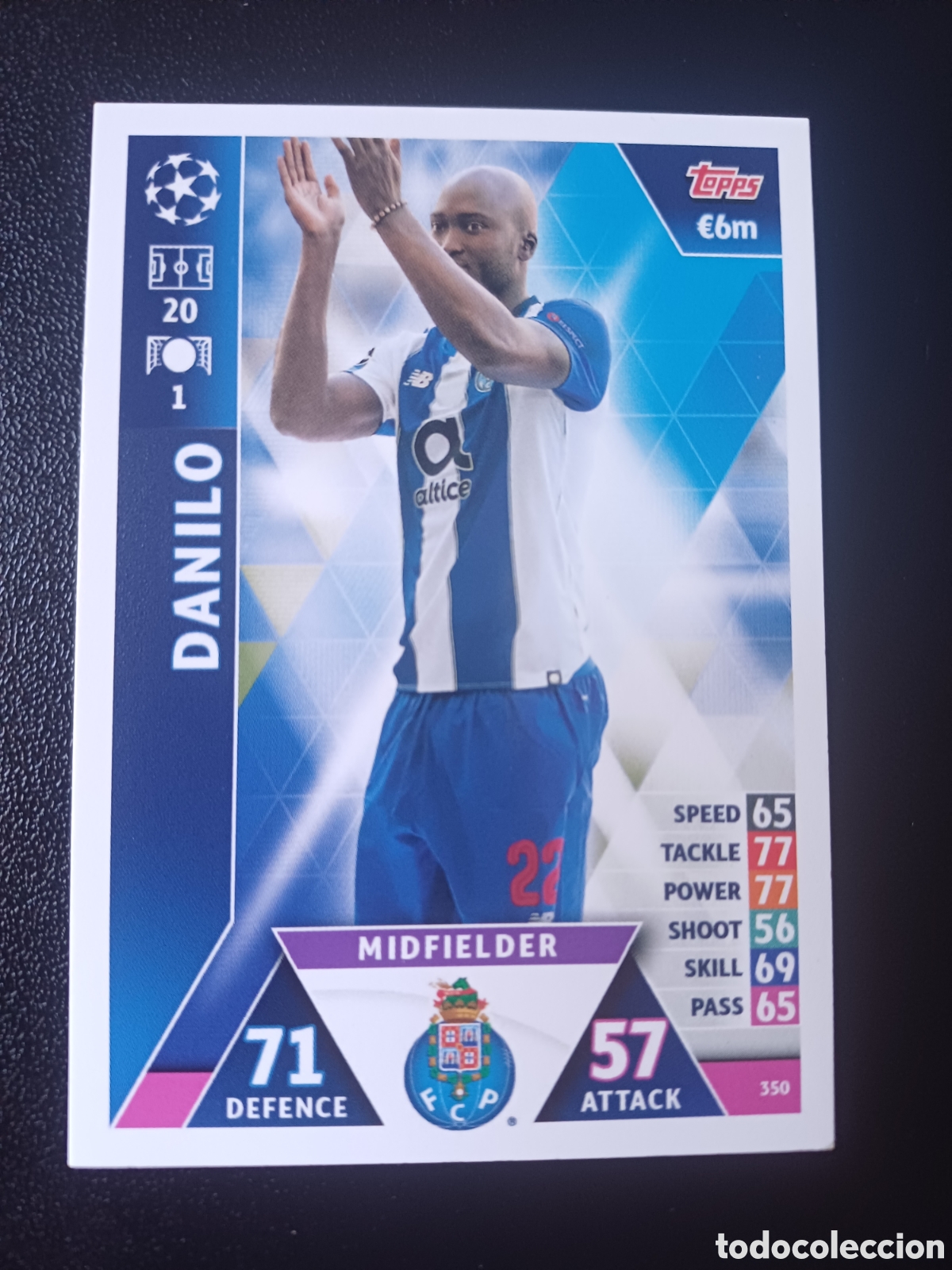 Cartas Colecion&aacute;veis: #350 DANILO FC PORTO TOPPS MATCH ATTAX 2018/19