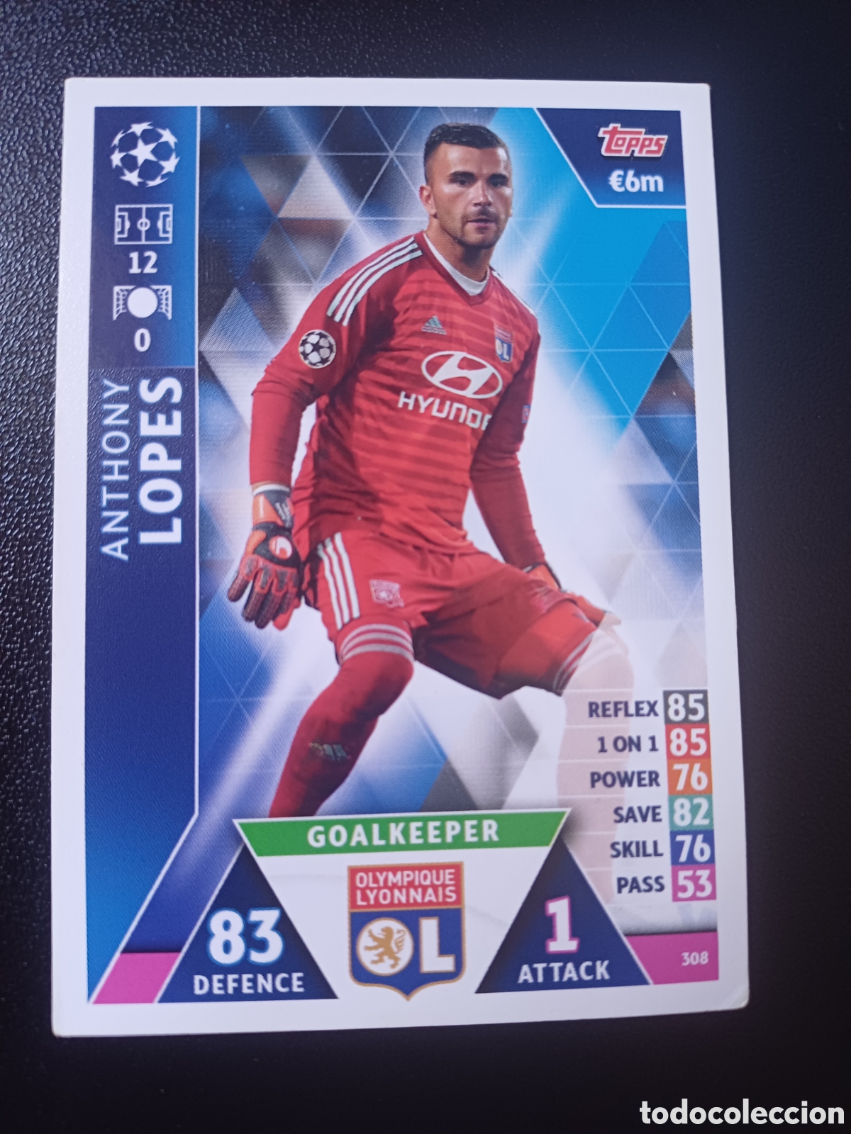 Figurine Collezionabili: #308 ANTHONY LOPES OLYMPIQUE LYONNAIS TOPPS MATCH ATTAX 2018/19
