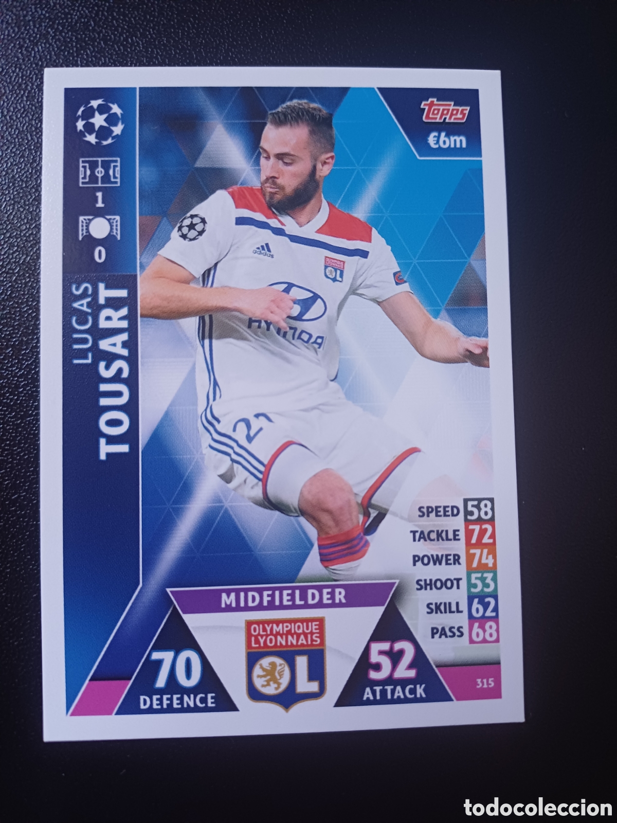 Sammelkarten: #315 LUCAS TOUSART OLYMPIQUE LYONNAIS TOPPS MATCH ATTAX 2018/19