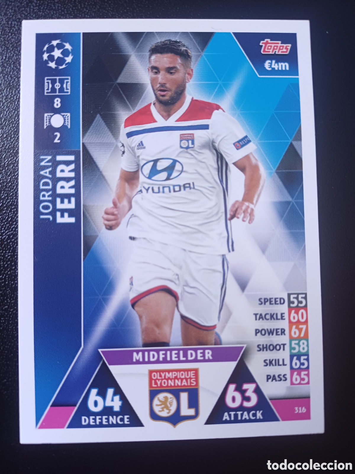Sammelkarten: #316 JORDAN FERRI OLYMPIQUE LYONNAIS TOPPS MATCH ATTAX 2018/19