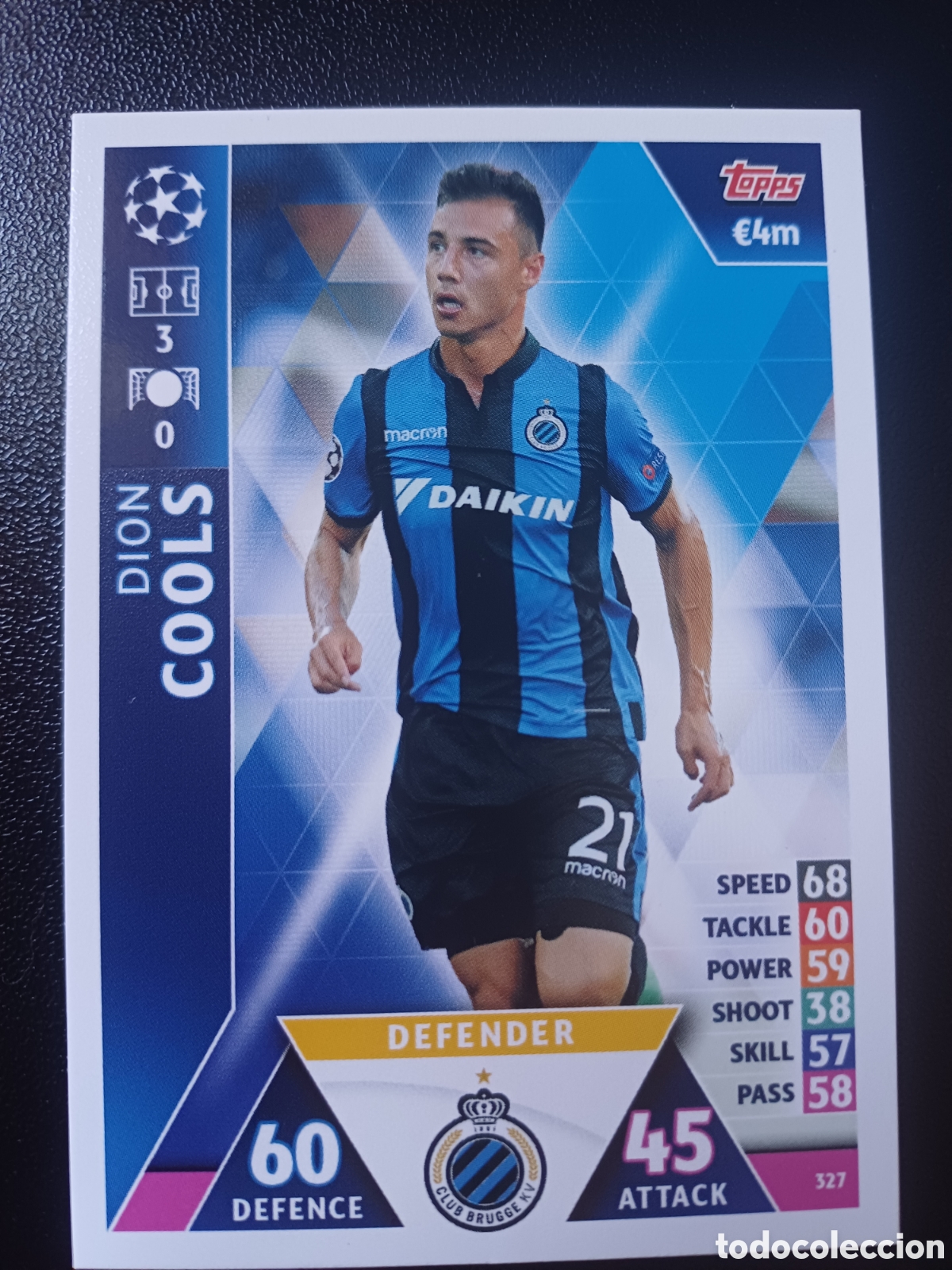 Sammelkarten: #327 DION COOLS CLUB BRUGGE TOPPS MATCH ATTAX 2018/19