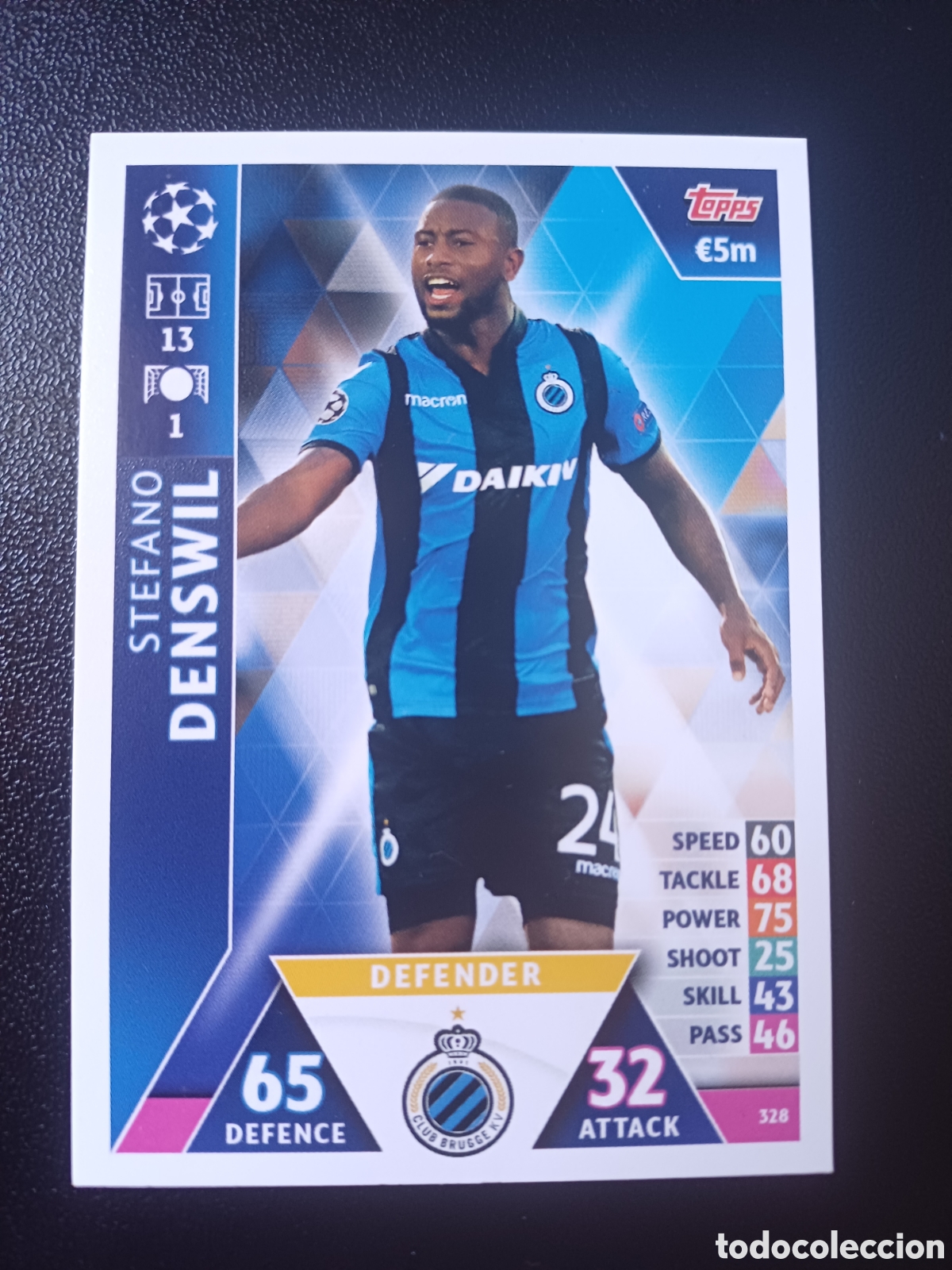 Sammelkarten: #328 STEFANO DENSWIL CLUB BRUGGE TOPPS MATCH ATTAX 2018/19