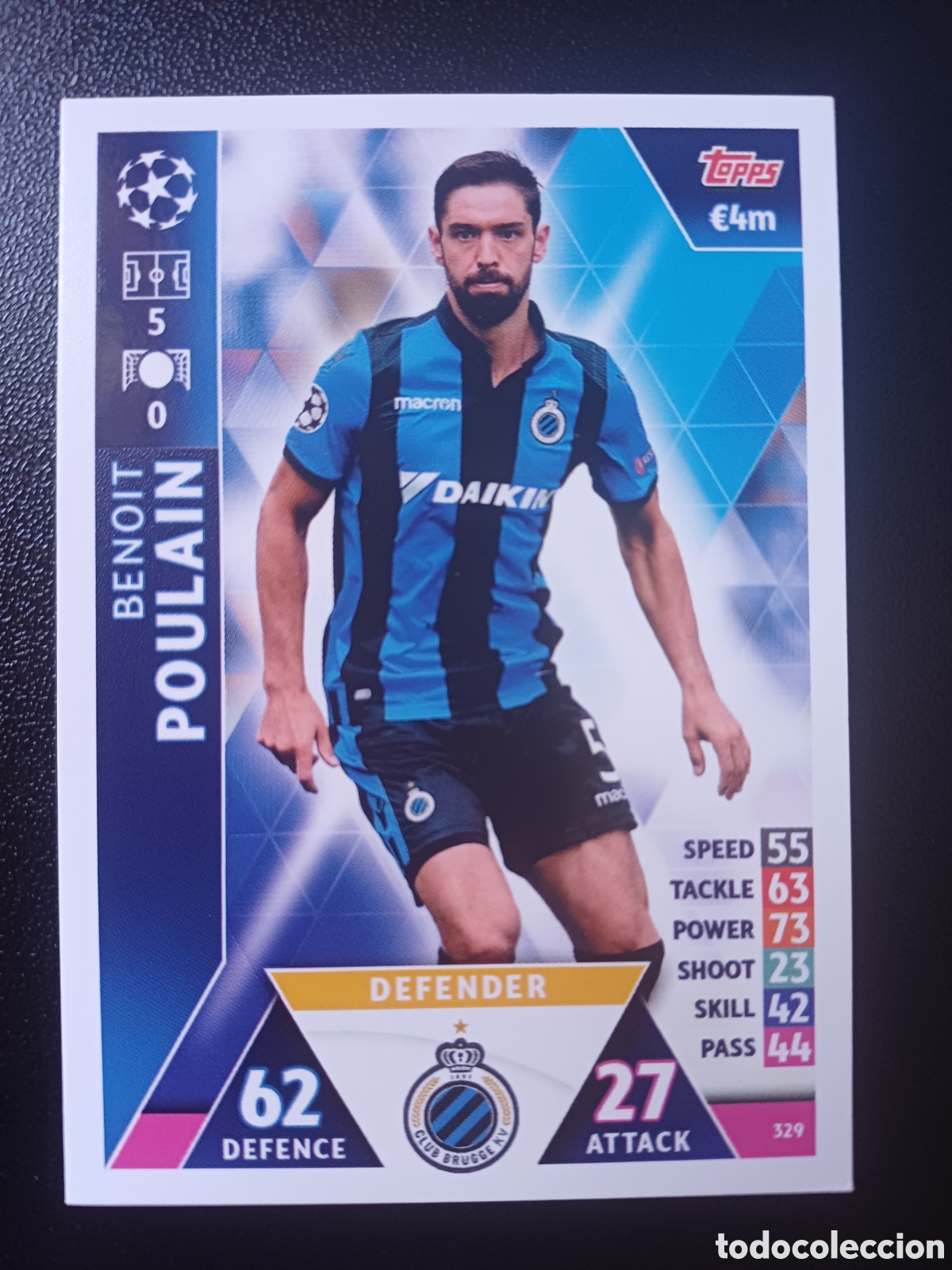 Sammelkarten: #329 BENOIT POULAIN CLUB BRUGGE TOPPS MATCH ATTAX 2018/19