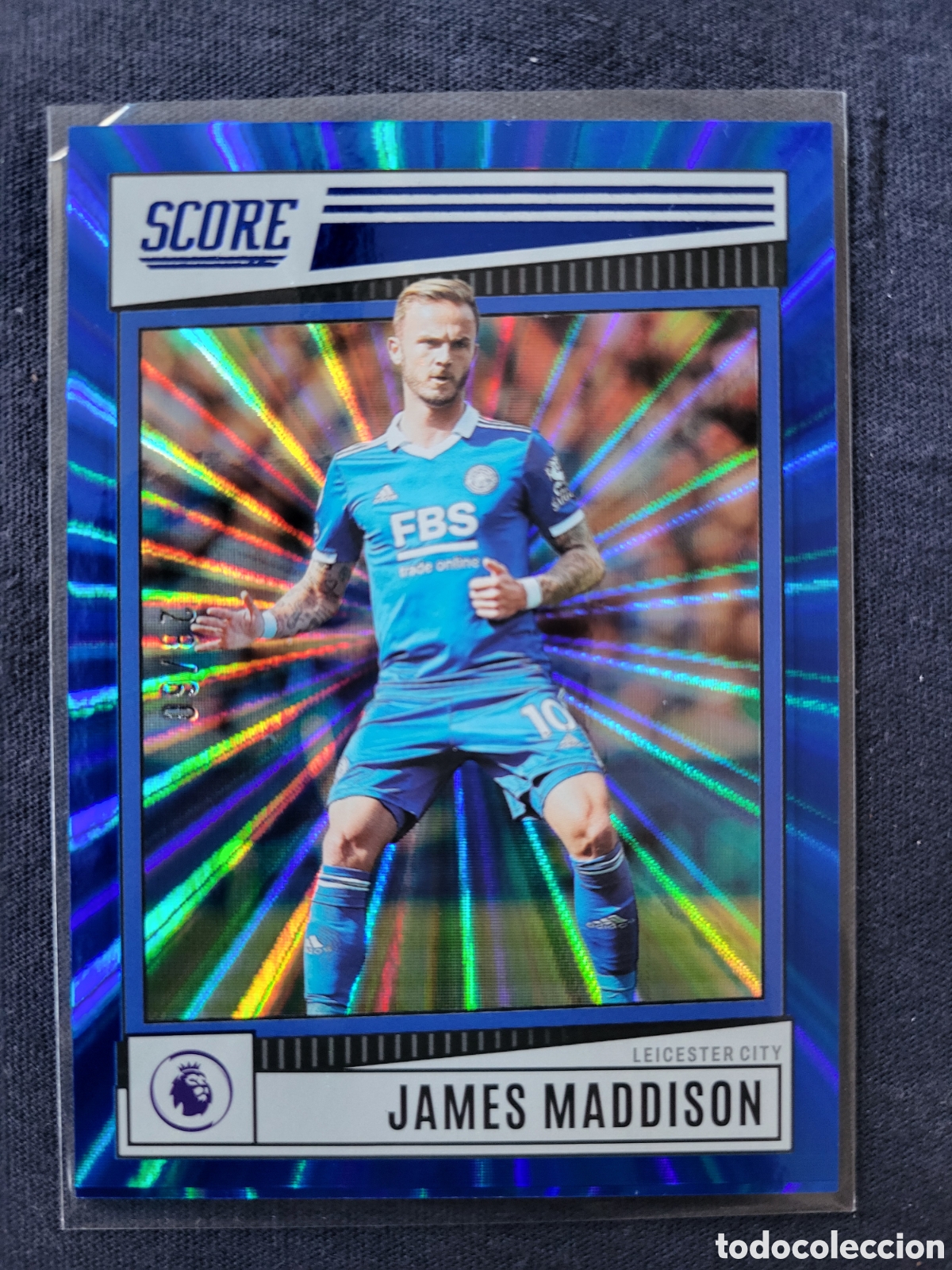 Trading Cards: 105 James Maddison [Blue Laser] #/60 / Score Premiere League 2022
