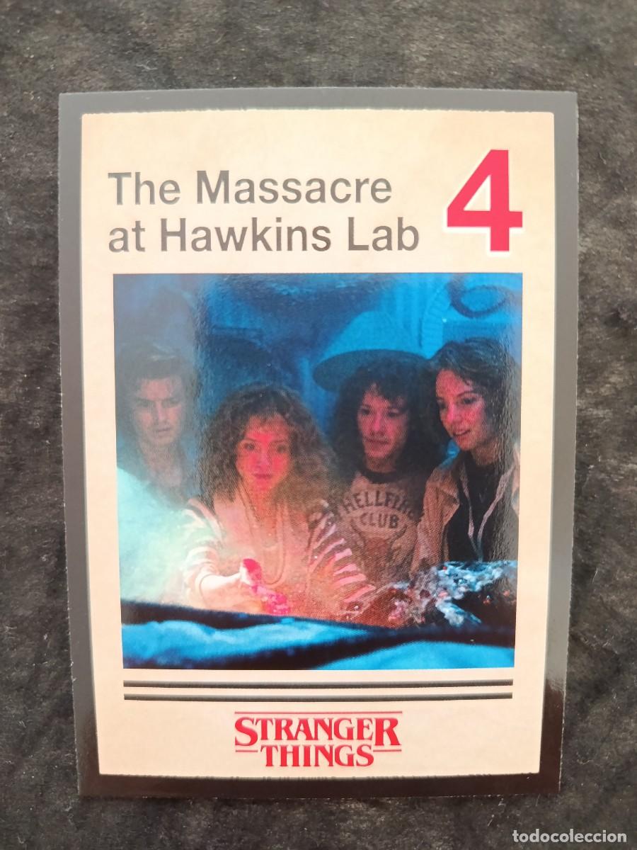 Trading Cards: STRANGER THINGS. THIS IS OUR STORY. PANINI. #86 THE MASSACRE AT HAWKINS LAB 4.