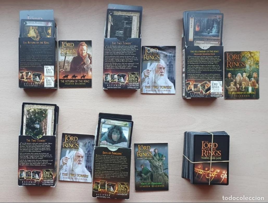 Trading Cards: THE LORD OF THE RINGS - EL SE&Ntilde;OR DE LOS ANILLOS. DECIPHER. 5 MAZOS DE CARTAS DEL JUEGO EN INGL&Eacute;S