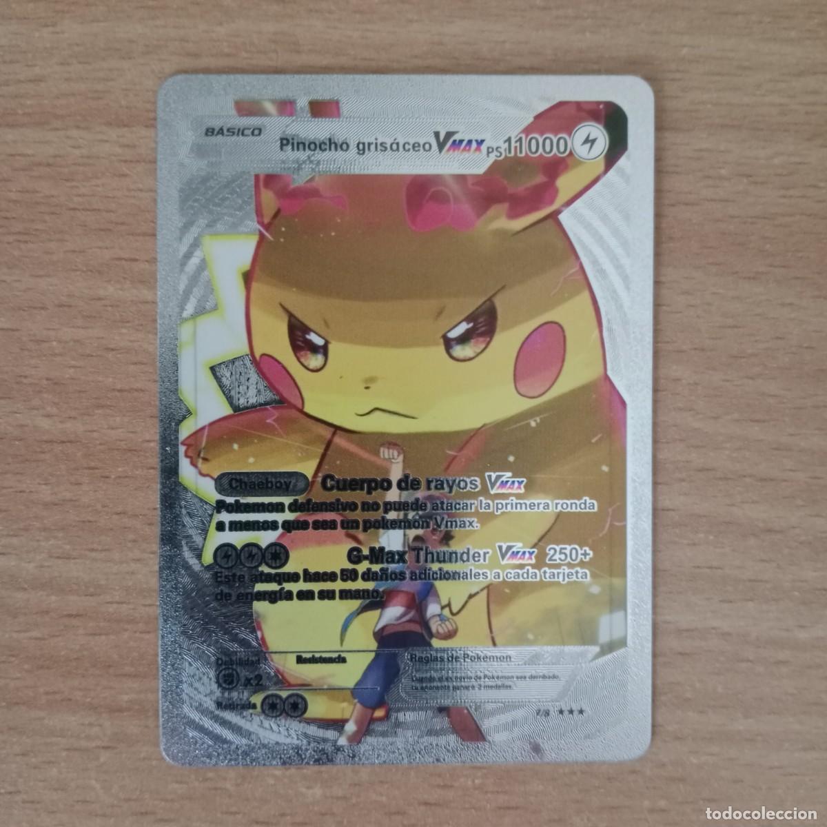 Trading Cards: PINOCHO GRIS&Aacute;CEO VMAX - PIKACHU - CARTA POK&Eacute;MON PLATA - A&Ntilde;O 2020.