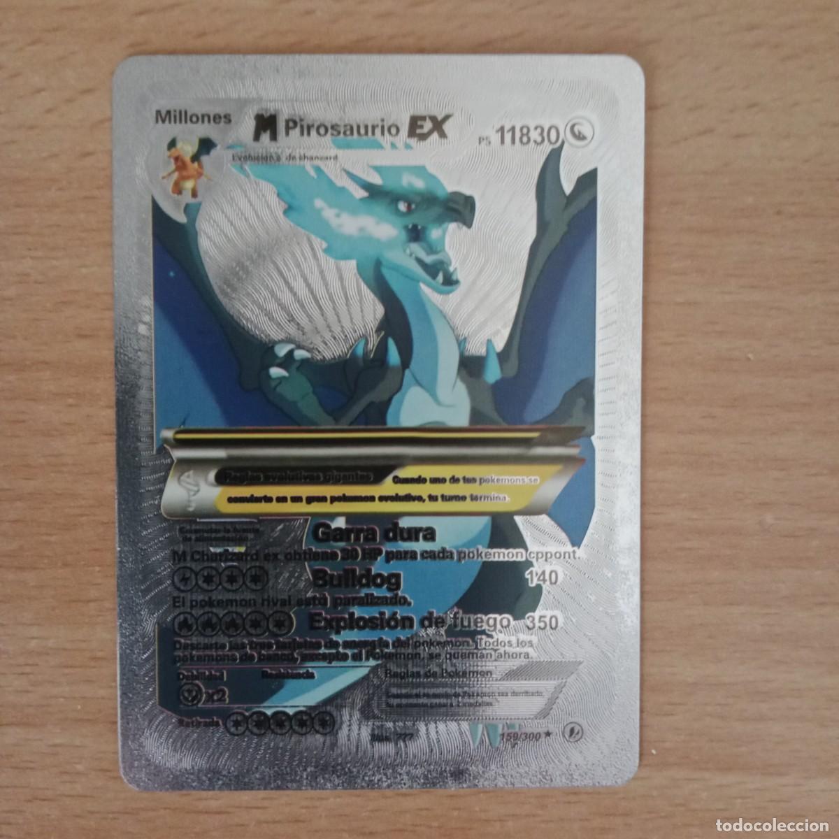Trading Cards: PIROSAURIO EX - CARTA POK&Eacute;MON PLATA - A&Ntilde;O 2020.