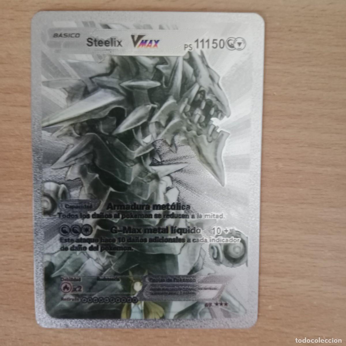 Trading Cards: STEELIX VMAX - CARTA POK&Eacute;MON PLATA - A&Ntilde;O 2020.