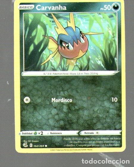 Trading Cards: CROMO DE POK&Eacute;MON B&Aacute;SICO CARVANHA N&ordm; 318 DEL A&Ntilde;O 2021