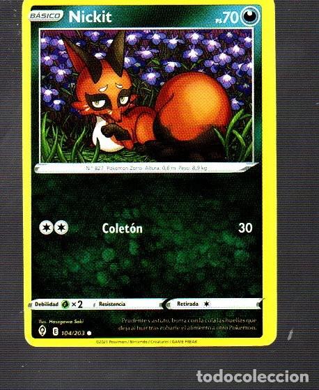 Trading Cards: CROMO DE POK&Eacute;MON B&Aacute;SICO NICKI N&ordm; 827 DEL A&Ntilde;O 2021
