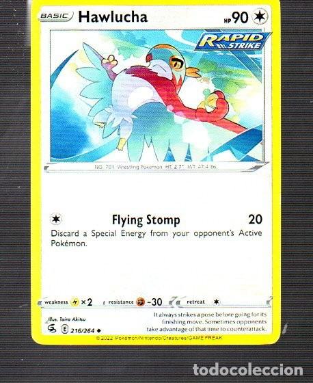 Trading Cards: CROMO DE POK&Eacute;MON B&Aacute;SICO HAWLUCHA N&ordm; 701 DEL A&Ntilde;O 2022