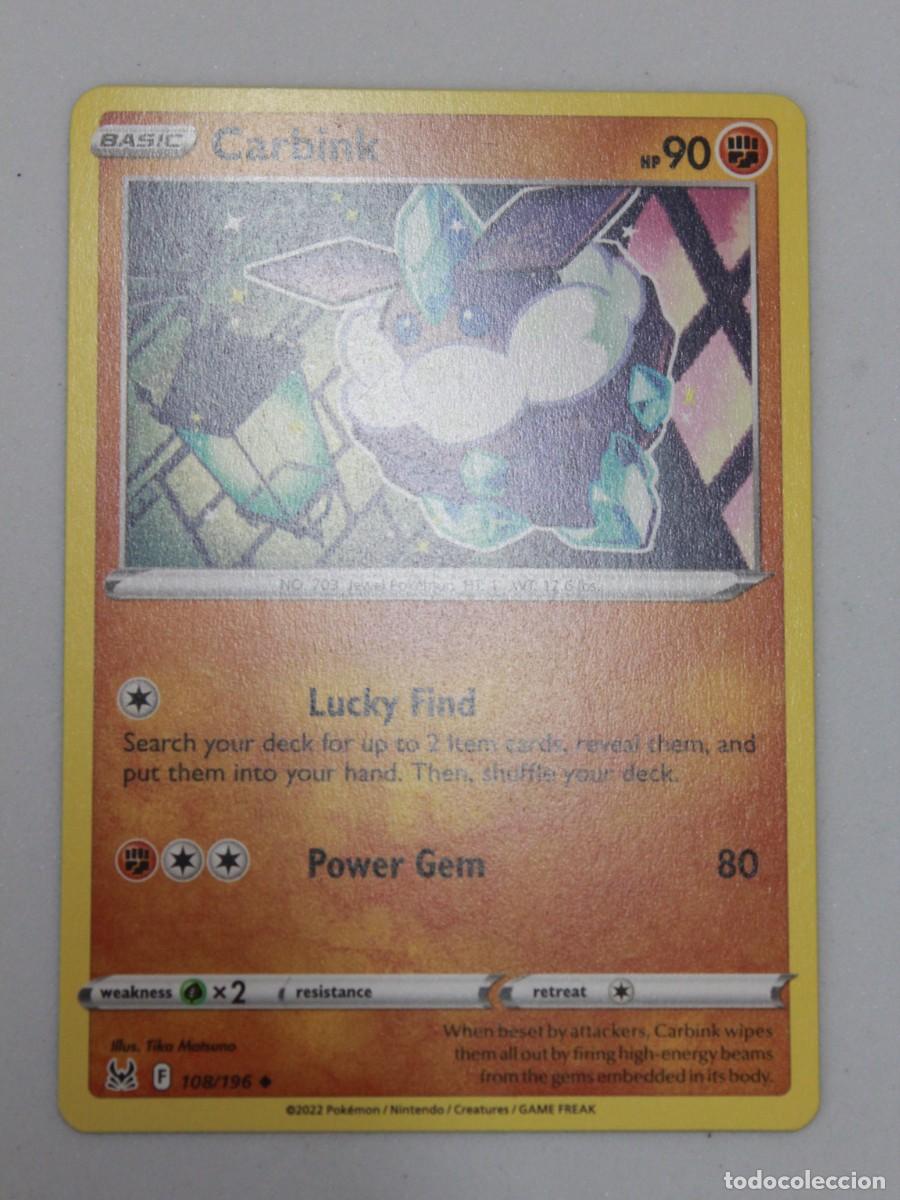 Trading Cards: Carbink 108/196 Reverse Holo Pok&eacute;mon TCG Lost Origin