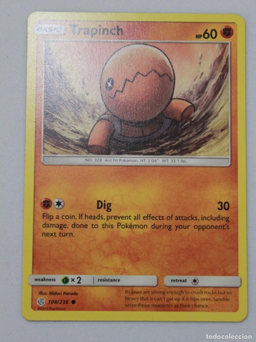 Trading cards: Trapinch Reverse Holo 108/236 Pok&eacute;mon TCG Cosmic Eclipse - Foto 1