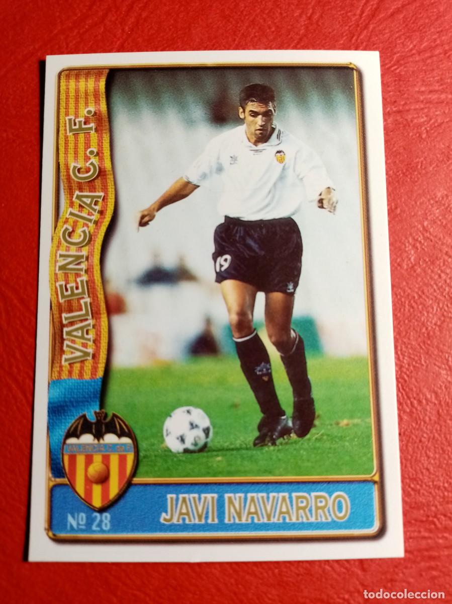 Trading Cards: N&ordm; 28 JAVI NAVARRO, VALENCIA C.F., FICHAS LIGA 1996 1997 96/97 MUNDICROMO