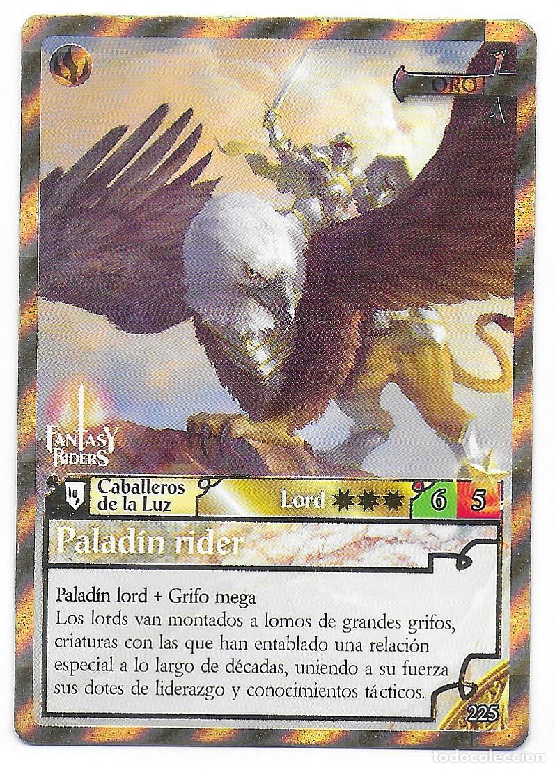 Trading Cards: PANINI - Fantasy Riders 2018 - N&uacute;mero 225 Palad&iacute;n rider ORO