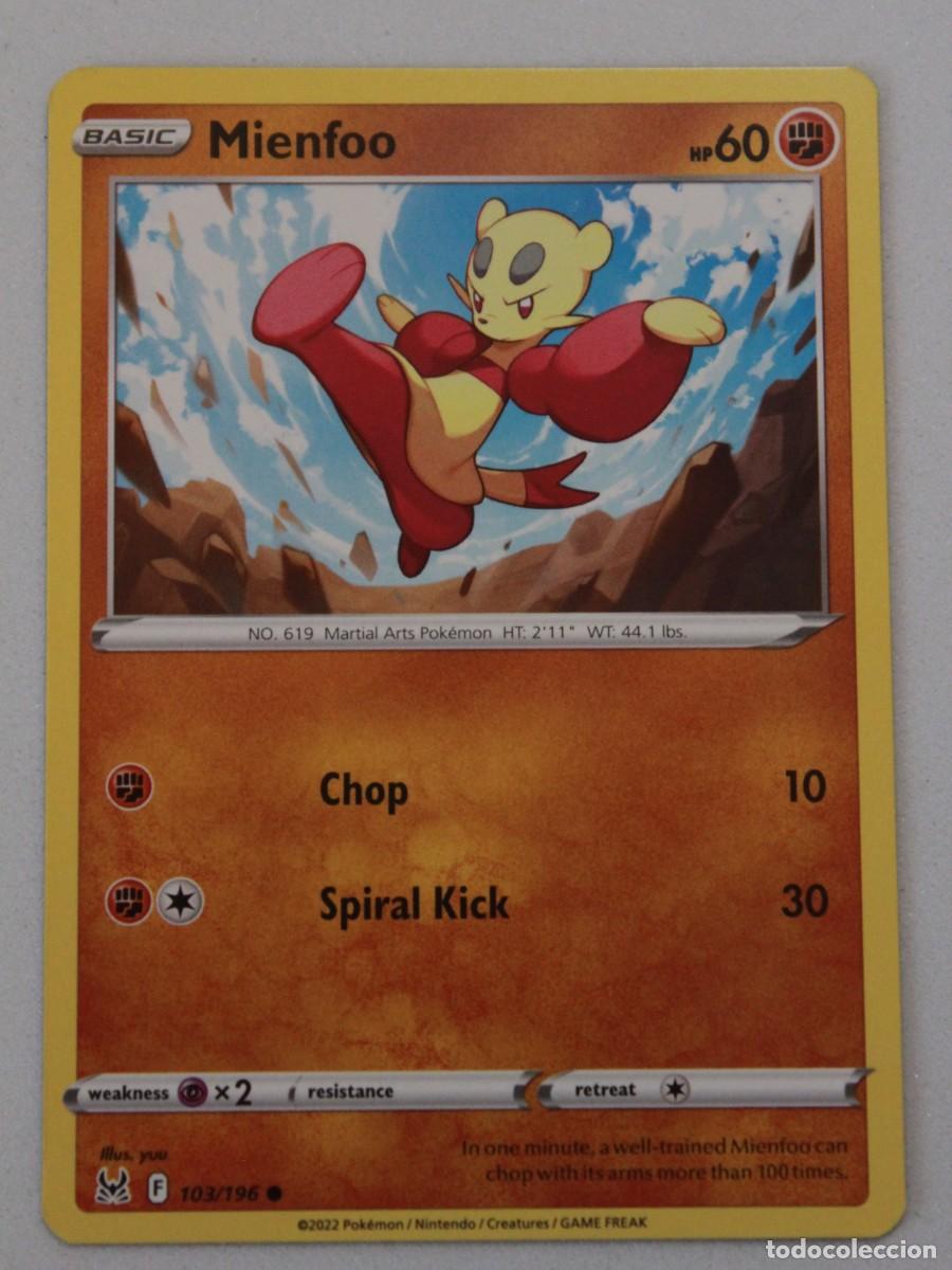 Trading Cards: Carta Pok&eacute;mon Mienfoo 103/196 Lost Origin Ingles Original TCG