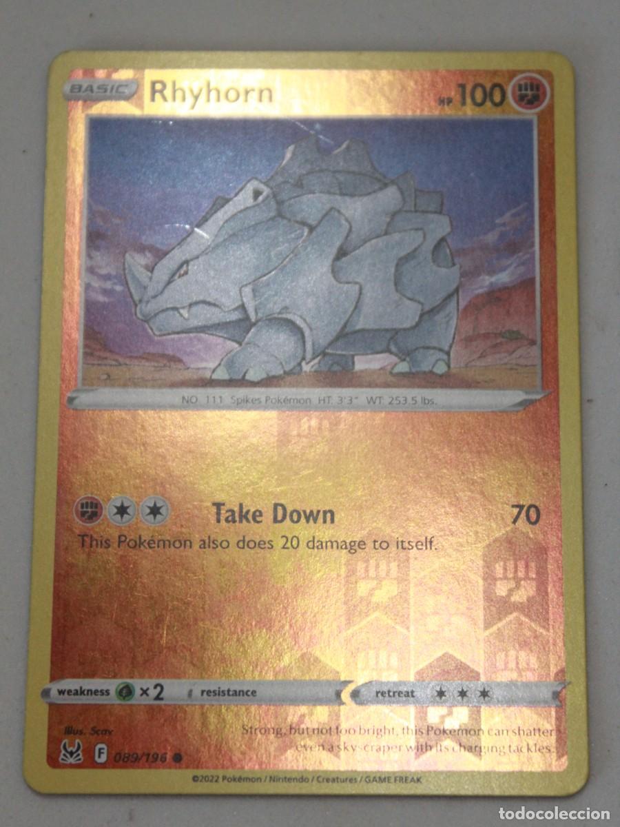 Trading Cards: Carta Pok&eacute;mon Rhyhorn Reverse Holo 089/196 Lost Origin Ingles TCG