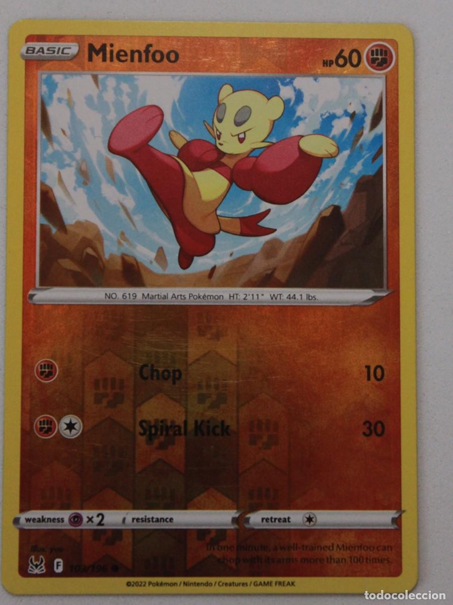 Trading Cards: Carta Pok&eacute;mon Mienfoo Reverse Holo 103/196 Lost Origin Ingles TCG