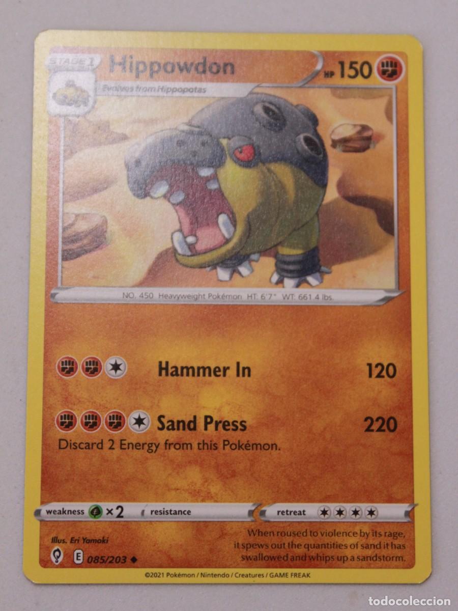 Trading Cards: Carta Pok&eacute;mon Hippowdon Reverse Holo 085/203 Evolving Skies Ingles TCG