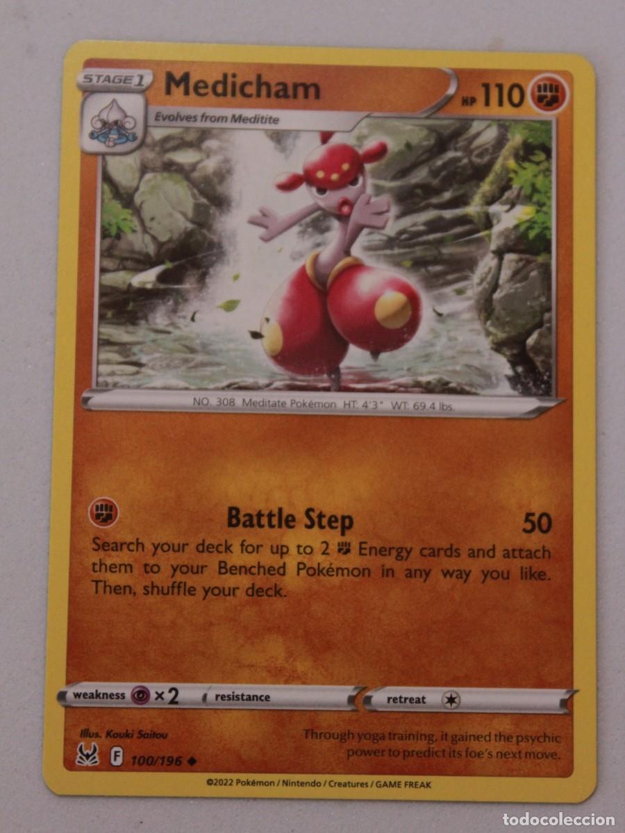 Trading Cards: Carta Pok&eacute;mon Medicham 100/196 Lost Origin Ingles Original TCG