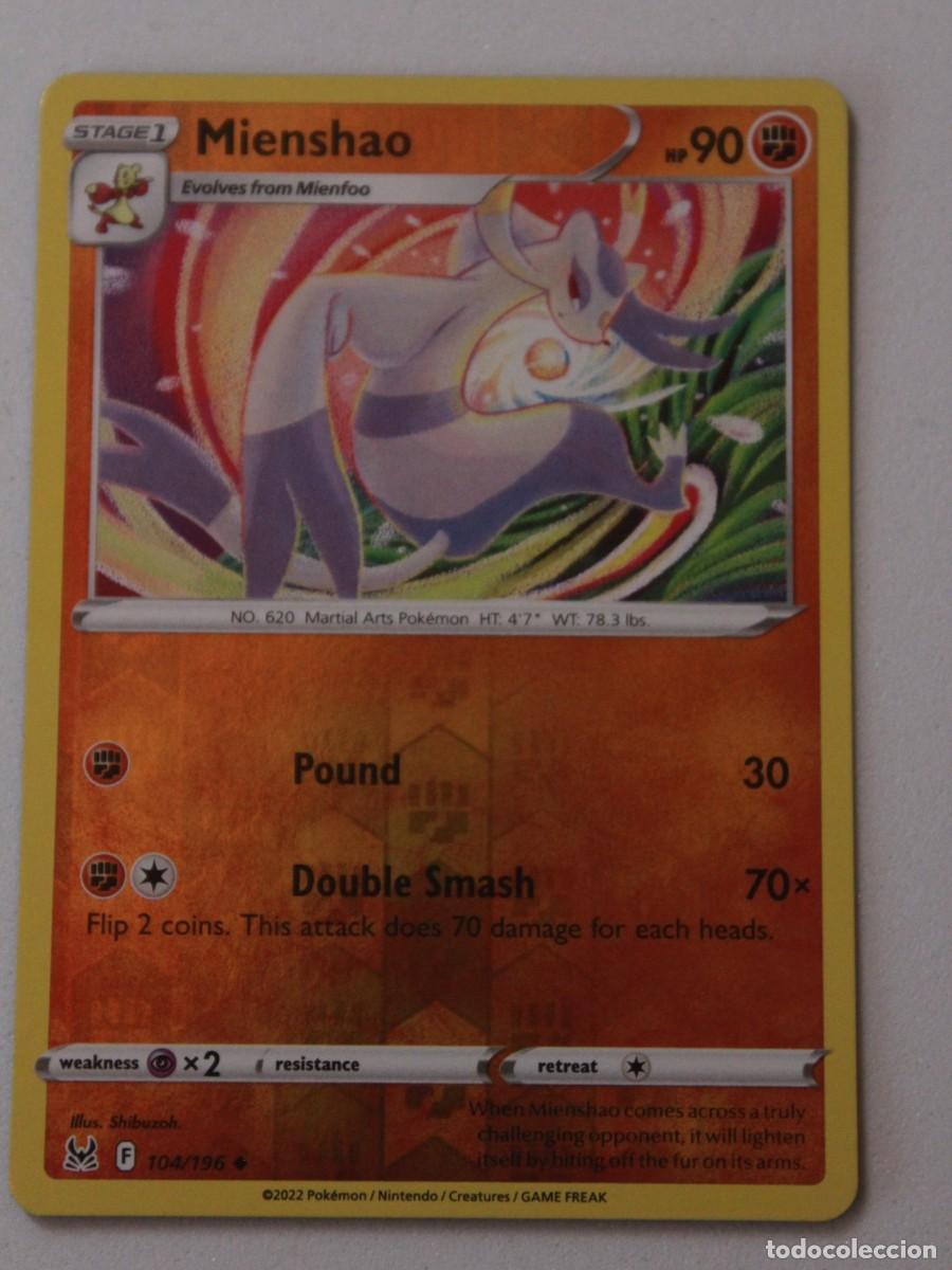 Trading Cards: Carta Pok&eacute;mon Mienshao Reverse Holo 104/196 Lost Origin Ingles TCG