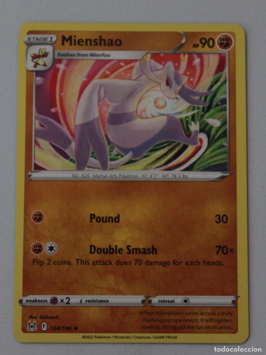 Trading Cards: Carta Pok&eacute;mon Mienshao 104/196 Lost Origin Ingles Original TCG