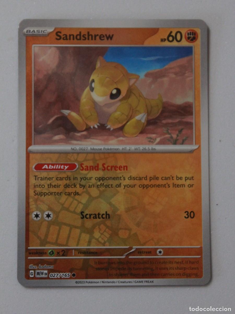 Trading Cards: Carta Pok&eacute;mon Sandshrew Reverse Holo 027/165 Pokemon 151 Ingles TCG