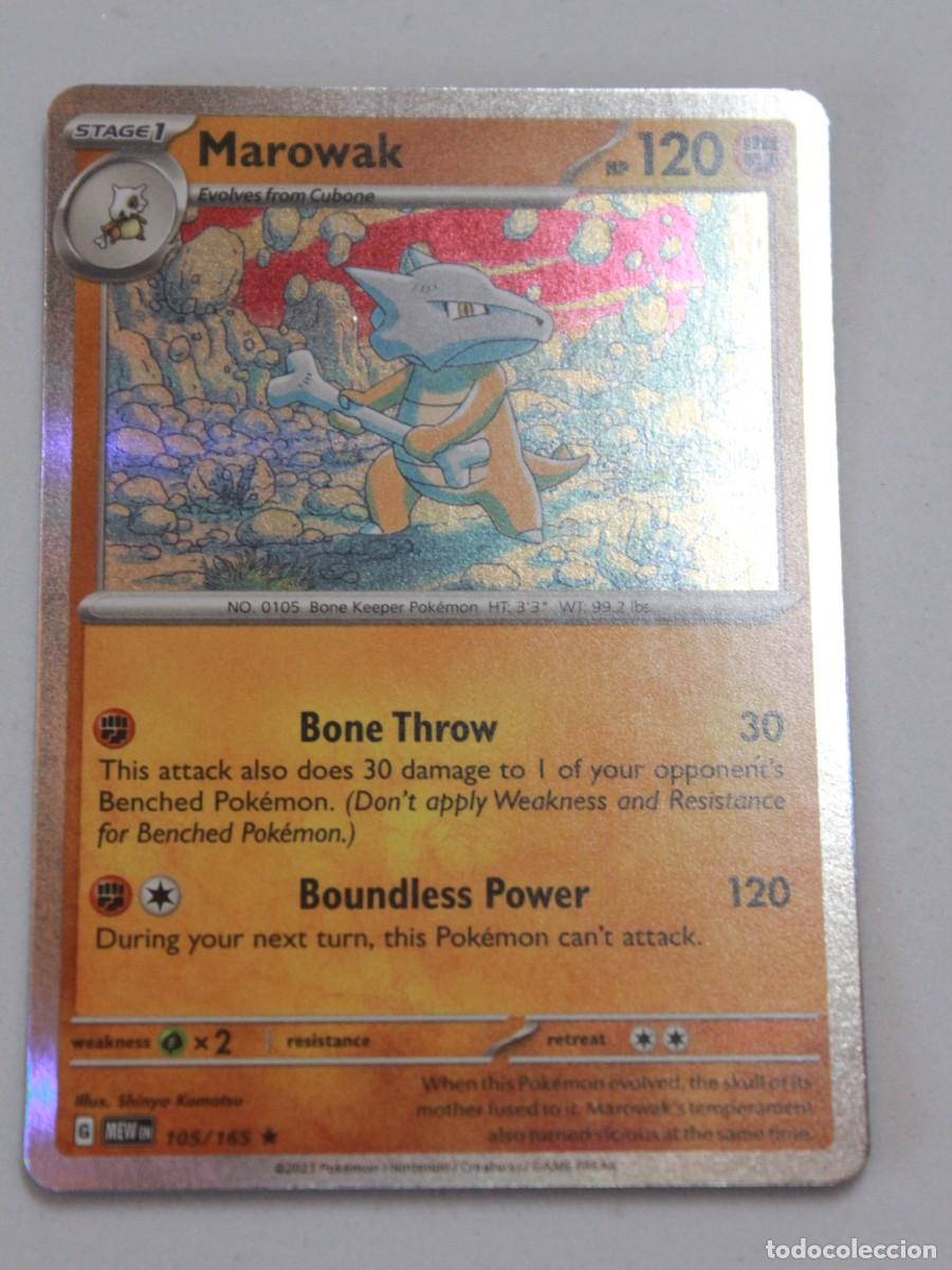 Trading Cards: Carta Pok&eacute;mon Marowak Reverse Holo 105/165 Pokemon 151 Ingles TCG