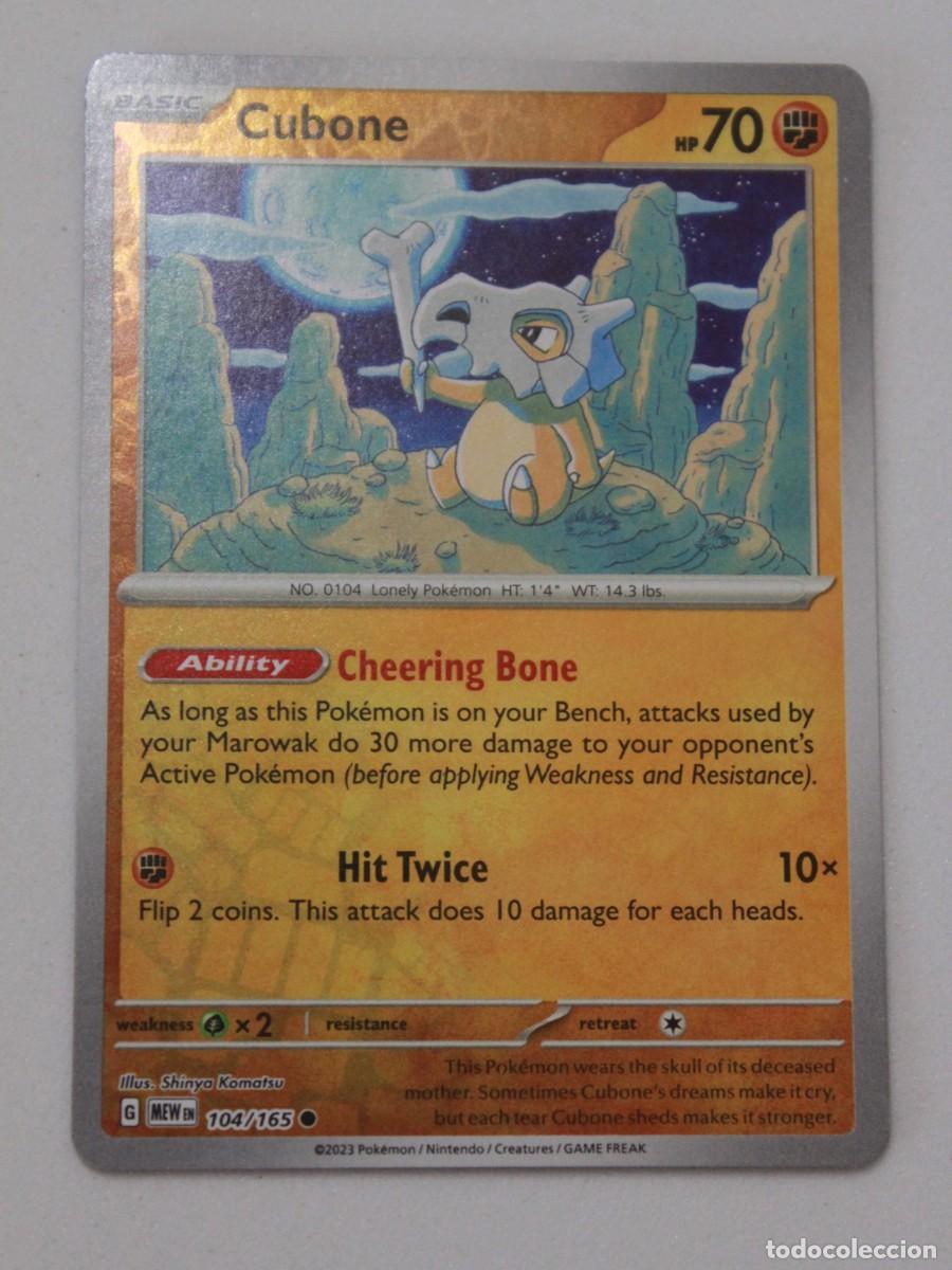 Trading Cards: Carta Pok&eacute;mon Cubone Reverse Holo 104/165 Pokemon 151 Ingles TCG