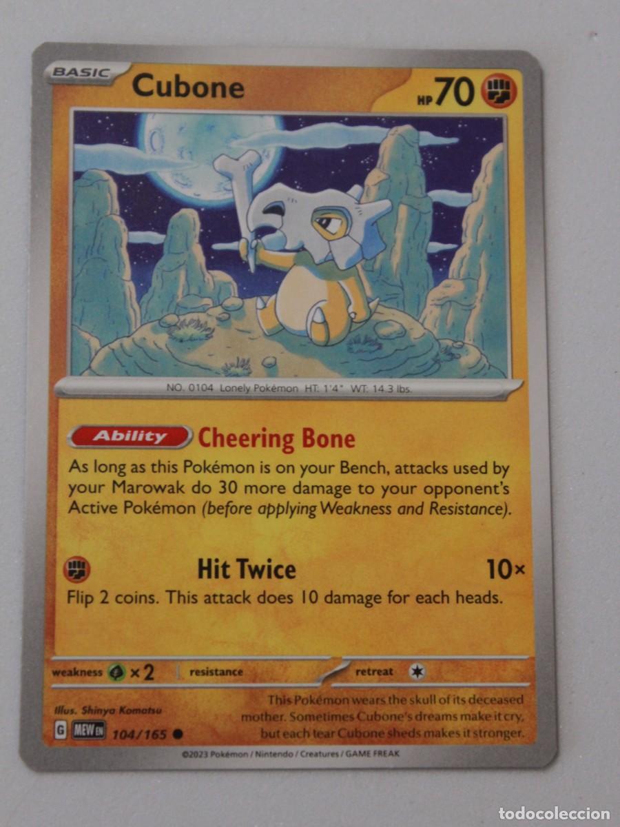 Trading Cards: Carta Pok&eacute;mon Cubone 104/165 Pokemon 151 Ingles Original TCG