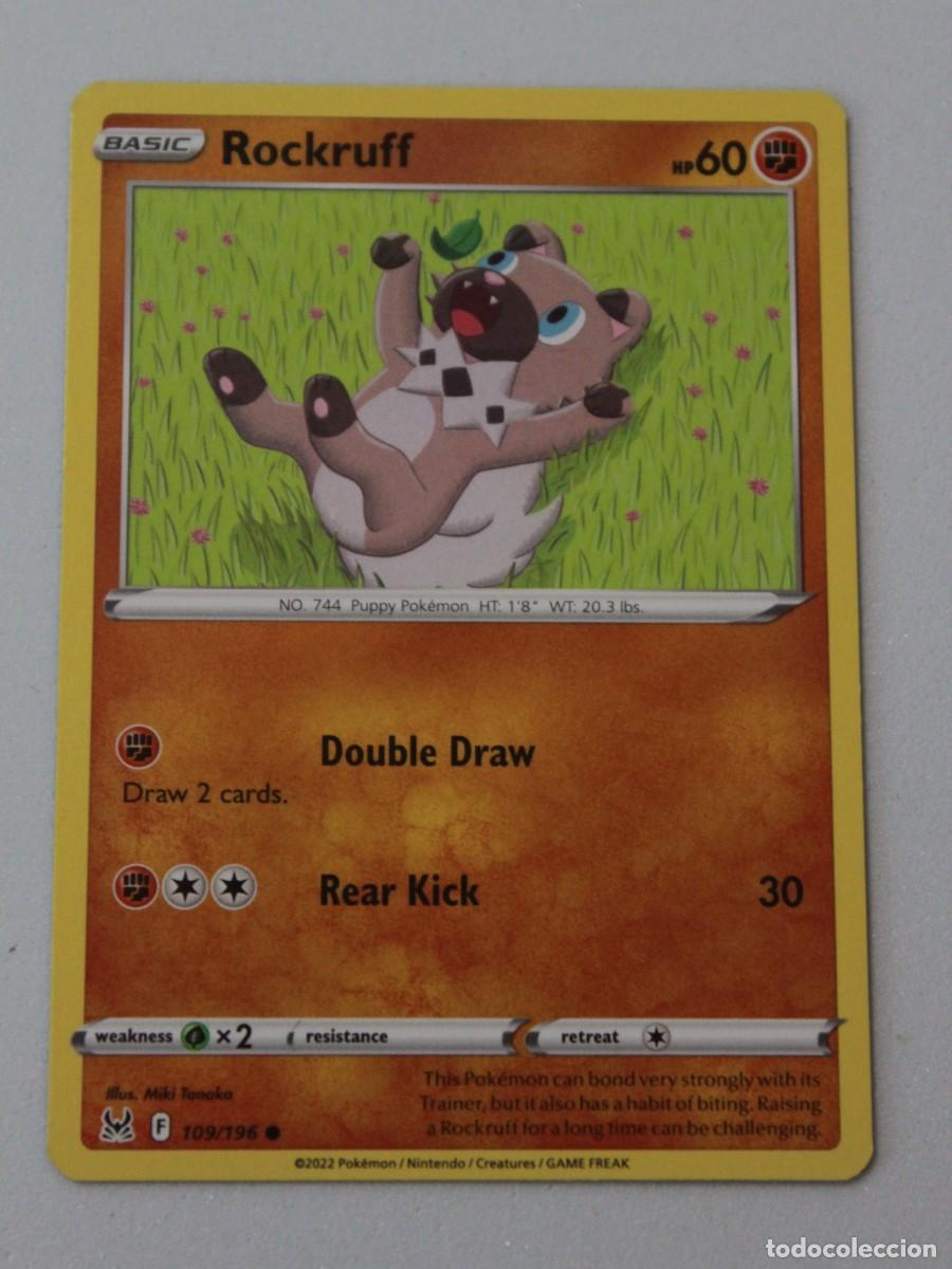 Trading Cards: Carta Pok&eacute;mon Rockruff 109/196 Lost Origin Ingles Original TCG