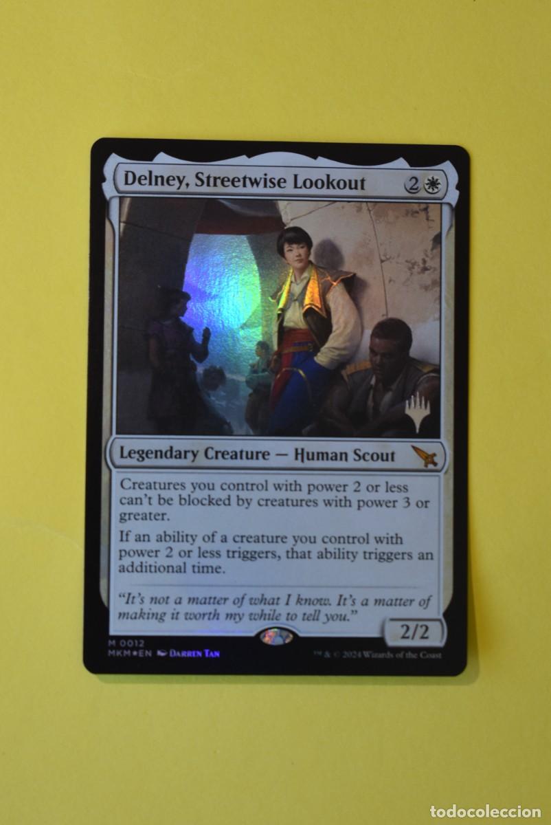 Trading Cards: Carta Magic the Gathering. Delney, Streetwise lookout. Ingles. NM. Promo. Foil. MTG